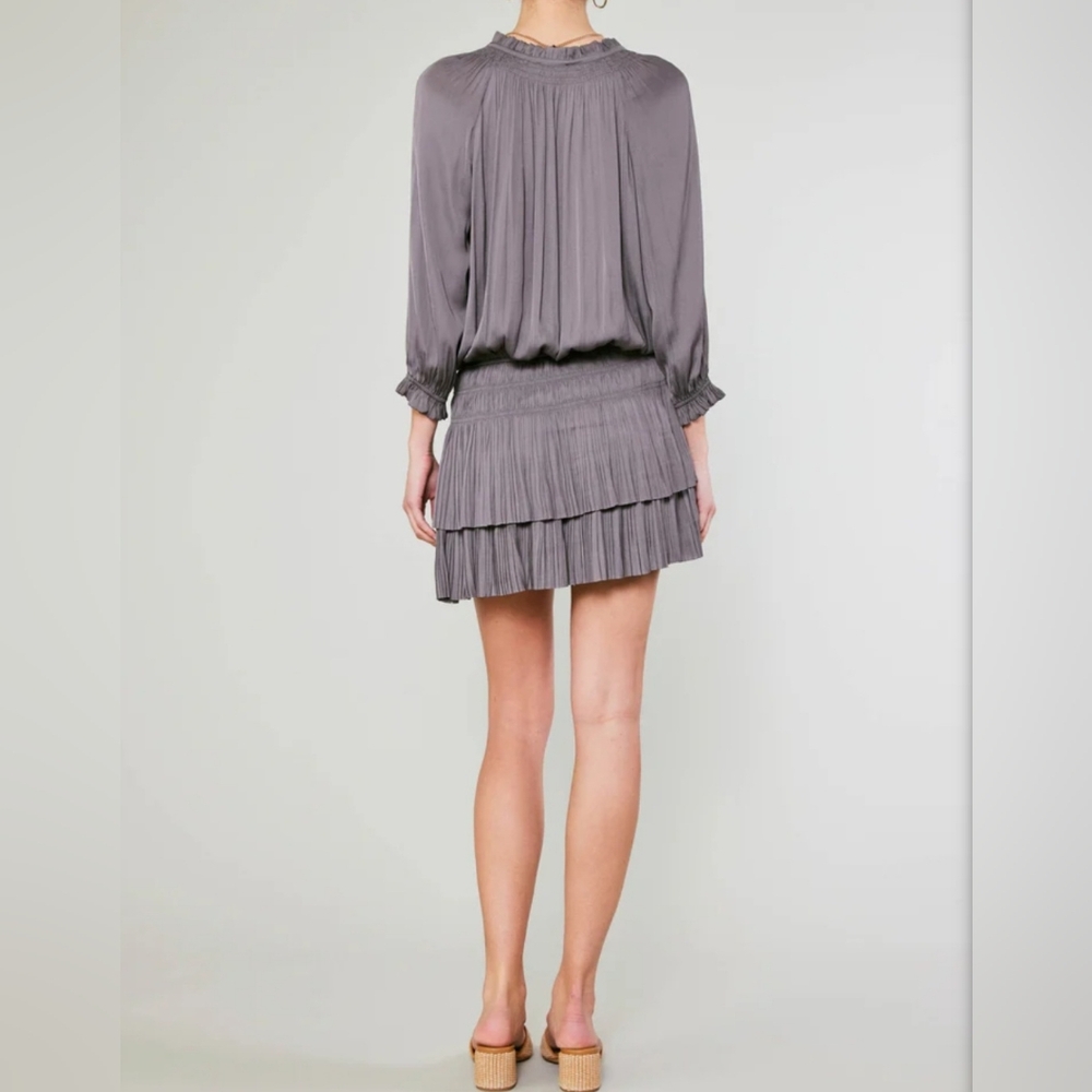 Current Air  Elegant Gray Pleated Dress Size M. - Picture 3 of 12